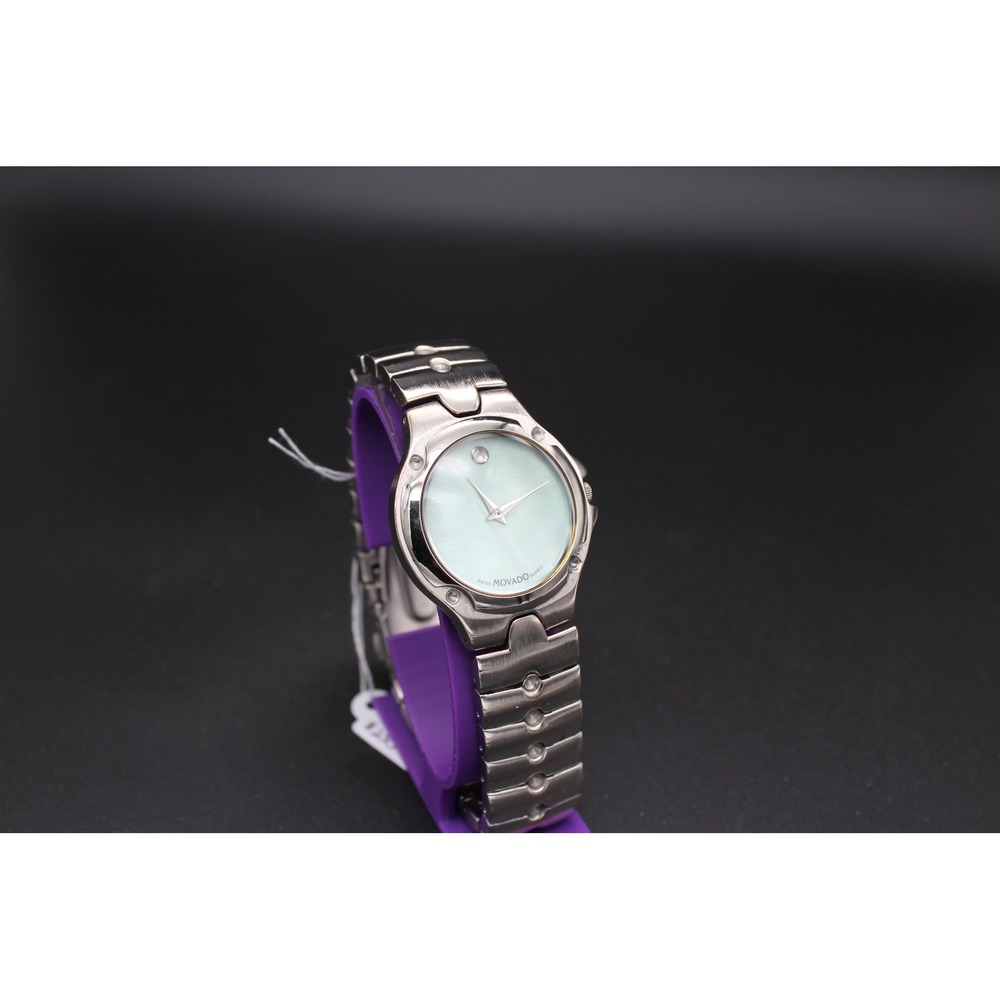 Vintage Movado Museum Quartz Watch 36mm Stainless Steel MOP Dial Full Bracelet - Picture 3 of 3